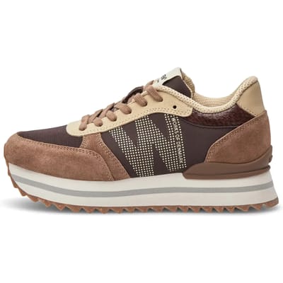 Woden Woden Ronja Plateau Sneakers bruin Suede