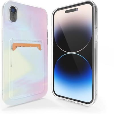 ShieldCase telefoonhoesje geschikt voor Apple iPhone Xr hoesje pasjes - Galaxy Pink - Marmer look hoesje - Marmeren uitstraling met pasjeshouder - Shockproof hardcase