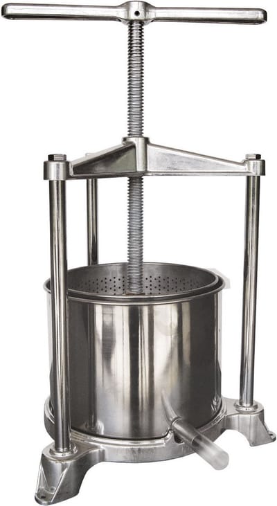 Fruitpers - Roestvrij staal - Mini 2L - Dubbele mand - Kleur grijs - 2 stuks zilver