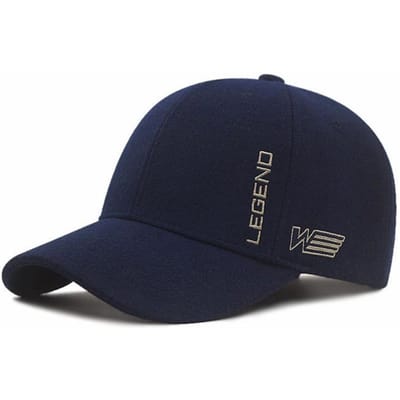 Grote Maat Winter Heren Wol Dik En Warm Baseballpet Unisex Buiten Verstelbaar Snapback Oversized 8cm Rand Mode Sportpet 58-60cm blue