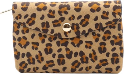 Portemonnee - Flora & Co - suedelook - animal print - beige taupe