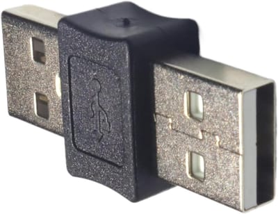 USB Adapter - Koppelstuk Connector - Apparaten Verbinden - Rechte Aansluiting - 6 x 3 x 2 cm - Zwart