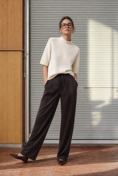 Velvety wool blend pullover | Ecru - Ecru / S