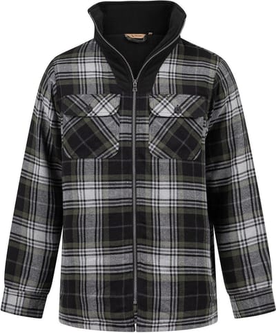 Life-Line Peter Gevoerd Flanel Fleece Vest Olive Check 4XL