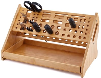 Dailygoods- Schroevendraaier Organizer - Houten Constructie - 53 Sleuven - Handgereedschap Opslag - Werkbank Rack - Duurzaam en Stevig - Gereedschapsopslag