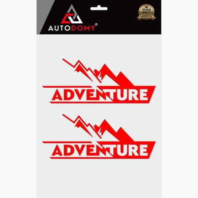 2x Off Road Avontuur Stickers voor Auto 4x4 Buiten Gebruik Rood 19x11,5 cm