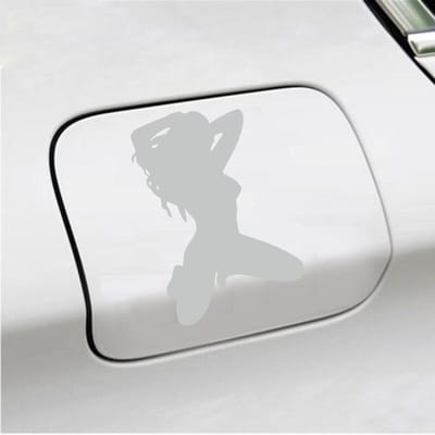 Bumpersticker - Dame - 14 X 10 - Licht Grijs