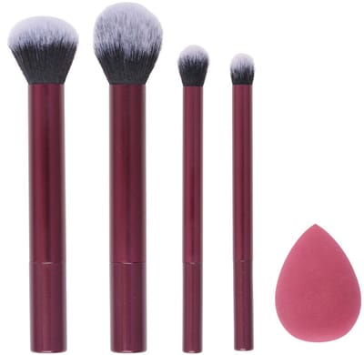 Mexx Make Up Kwasten Set - Beauty Blender en Foundation Kwast - Make Up Sponsje met Wenkbrauw en Oogschaduw Borstel - Borstels Set - 5 Stuks
