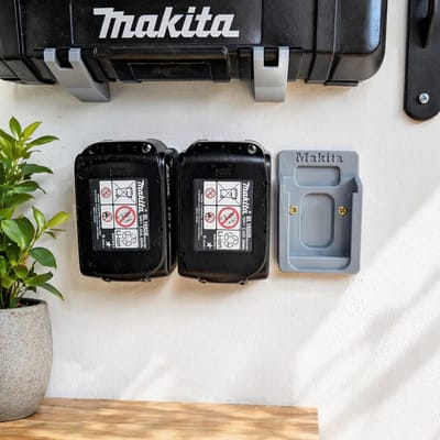 Accu Houder Geschikt voor Makita 18V – Set van 3 – Wandhouder – Accu Organizer – Zwart