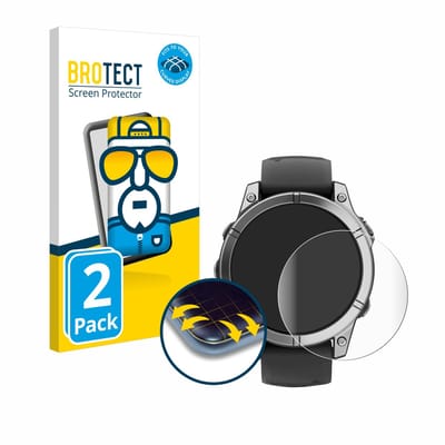 BROTECT - Screenprotector voor Garmin Fenix E - Folie Beschermfolie transparant volledig dekking - 2 Stuks