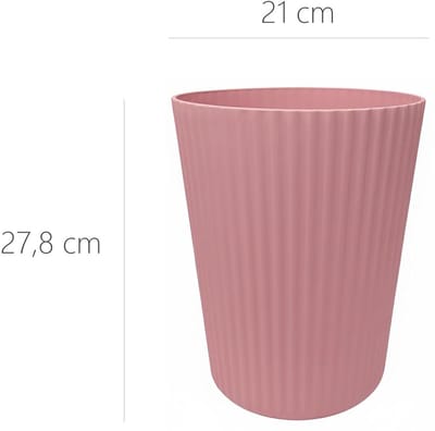 Stevige Ronde Prullenbak van Kunststof voor Kantoor of Kinderkamer, 9 Liter