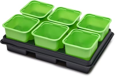 Garronda Kweekset Kweekpotten met schotel - Kamerplanten – Groen (1 stuk) - GD-VE-Greenhouse