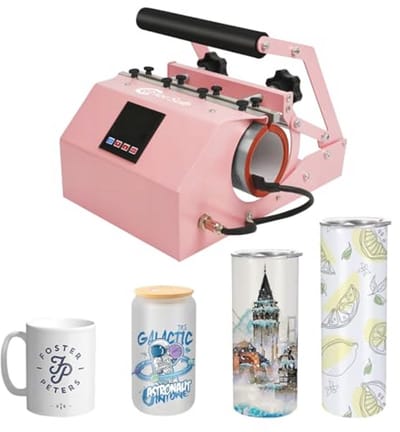 Mokpers Tumbler - Warmtepers Machine - DIY Cadeaus Maken - Nauwkeurige Digitale Controle - 300-850 ml - Roze