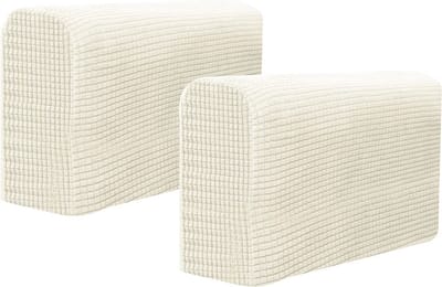 La'Moussawi ® Universele Elastische Armleuningbeschermers voor Stoelen en Banken - Set van 2 in Neutrale Kleur