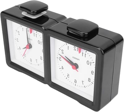 Analoge Schaakklok - Mechanische Timer - Bordspellen Spelen - Uniek Schuin Ontwerp - 22x13x6 cm - Wit