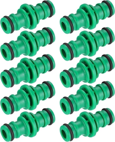 10 x Tuinslang Connectoren, 1/2 Inch Dubbele Stekker, Twee-Weg Koppeling, Waterdichte Slangverbindingen, Tuinaccessoires