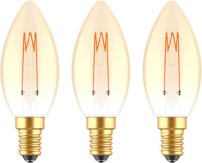 Proventa LED Filament lamp E14 - ⌀ 35 mm - Dimbaar - Warm wit - 3 x Vintage LED kaarslamp