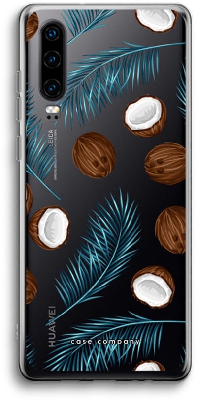 Case Company® - Hoesje geschikt voor Huawei P30 hoesje - Kokosnoot - Soft Cover Telefoonhoesje - Bescherming aan alle Kanten en Schermrand