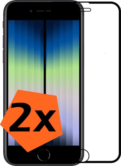 Screenprotector - 2 Stuks - Geschikt voor Apple iPhone SE (2022) - Full Cover - Gehard Glas - Beschermglas - Tempered Glass - Screen Protector