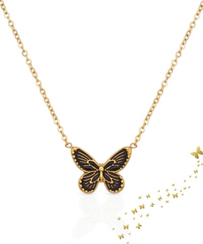 Semyco Ketting Dames – Goudkleurige Ketting met Hanger (Vlinder) – Verstelbaar – Waterproof – Giftbox – Lysa