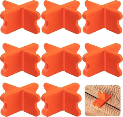 Terrasafstandshulp - 4 Diktes (1/16", 1/8", 3/16", 1/4") - Voor Composiet en Houten Terrasplanken - ABS - 8 stuks - Oranje