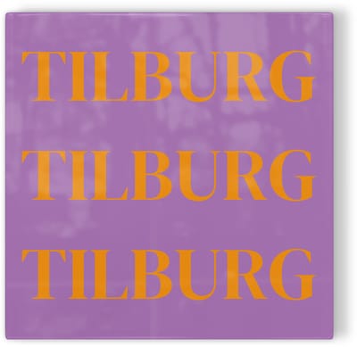 Tegeltje Tilburg - paars oranje - tegeltje stad - tegeltje met tekst