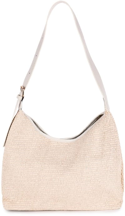 Trendy Hobo Tas met Verstelbare Schouderband - Stijlvolle Zomertas - Modieuze Schoudertas Dames - 34 x 30 cm - Beige 2