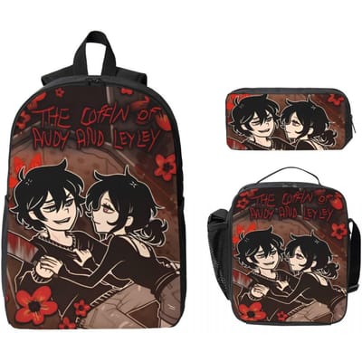 3 Stuks De Kist van Andy en Leyley Rugzak Set voor Jongen Etui Sets Schooltas Sets met Lunchbox Voor School Leerlingen Rugzak black