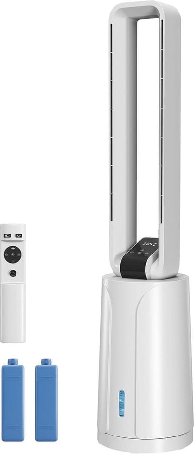 Verdampingsluchtkoeler - Mobiele Airco Luchtbevochtiger - Ruimte Koelen - 3-in-1 Functionaliteit - 109.5 cm Hoog - Wit