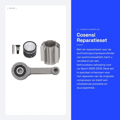 Dailygoods- Reparatieset Luchtveercompressor - Premiumkwaliteit - Geschikt voor Sport 2005-2013 - Stabiele prestaties - Lange levensduur - Inclusief zuigerring/slijpring/loopcilinder/pompen - Luchtvering