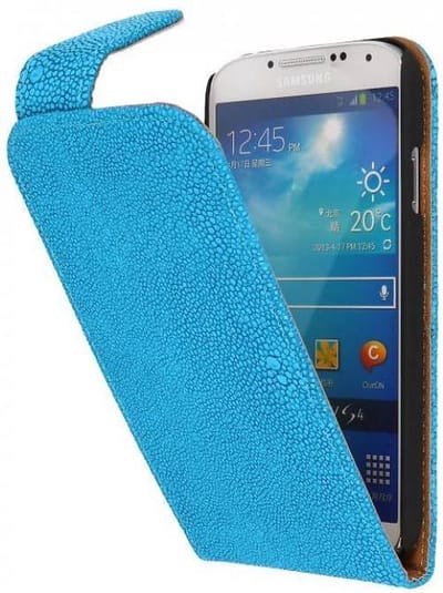 Devil Classic Flipcase Hoesjes - Hoesje Geschikt voor Samsung Galaxy S4 i9500 Turquoise