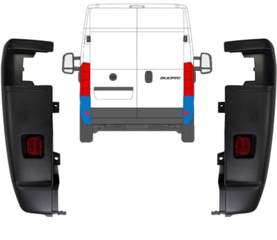 Hoek achterbumper 270 graden voor Fiat Ducato 2018- / Links + Rechts / Set