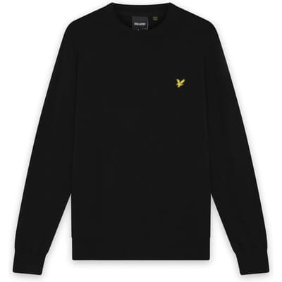 Lyle & Scott Cotton Merino Crew Neck Jumper Truien & Vesten Heren - Sweater - Hoodie - Vest- Zwart - Maat XL