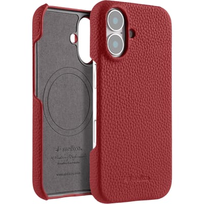 Melkco Apple iPhone 16 Leather MagSafe Cover Rood