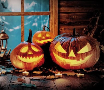 Diamond painting halloween raam pompoenen 30x40cm vierkante steentjes