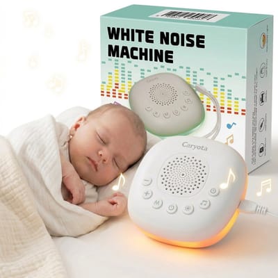 Caryota White Noise Machine - Slaaphulp voor Baby's - Muziekdoosje - Witte Ruis Apparaat - Slaaphulp Baby - Slaapliedjes - Draadloos - Multicolor