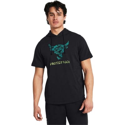 Under Armour Heren Project Rock-hoodie met korte mouwen (Zwart)