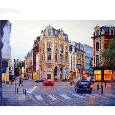 5D DIY Diamond schilderij Londen straatlandschap borduurwerk mozaïek kruissteek strass decor 20X30CM gray