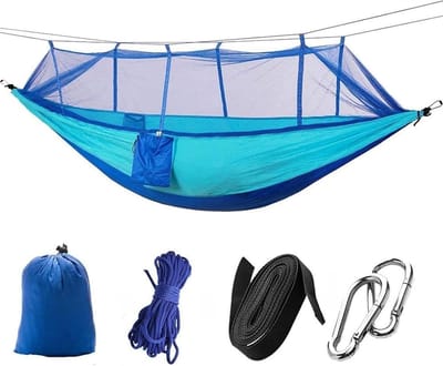 Kampeerhangmat - Twee persoons - Ontspannen Buiten - Inclusief Draagtas - 2 persoons - Blauw