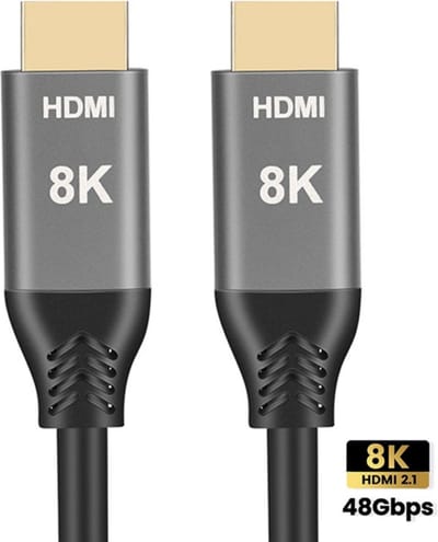 By Qubix - HDMI Kabel 1 meter - 2.1 - 4K + 8K Ultra HD - HDMI naar HDMI - 48Gbps (120hz) - 7680x4320 resolutie - Zwart