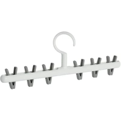 6 Clips Hoeden Sokken Organizer Rack Hangende Pet Sjaal Opbergrek Hanger Multifunctionele Kast Kledingkast Houder grijs