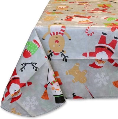 Unique Living Christmas Party Tafelkleed - Grijs - 140x230 cm