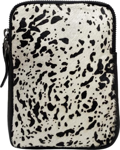 Telefoontasje - Zwart - Leer - Dieren Print - Verstelbare schouderband - Smartphone - Crossbody Tas Dames