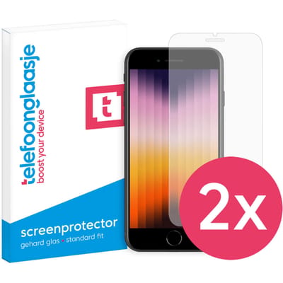 DuoPack: iPhone SE (2022) screenprotector gehard glas