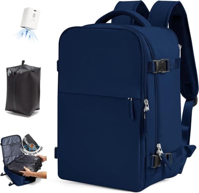 Vacuüm Rugzak - Reisrugzak Compressie - Bagage Opslag - Met Geïntegreerde Pomp - 40x30x20cm - Saffierblauw