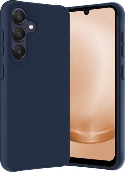 Hoes - Geschikt voor Samsung Galaxy A25 - Sterk & Shockproof - Hoesje Cover - Siliconen Case - Donkerblauw