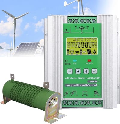 Zonne Laadregelaar - MPPT Controller - Energie Beheer - Hybride Wind Zon - 12000W - Zwart