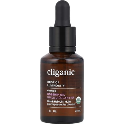 Cliganic, huile de rose musquée biologique, 1 fl oz (30 ml) black