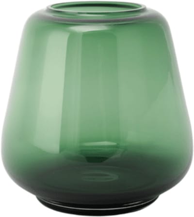 XLBoom Kuro Smooth Small Moss – Mondgeblazen glazen vaas Ø 22,5 cm – Moss groen – Design interieuraccessoire