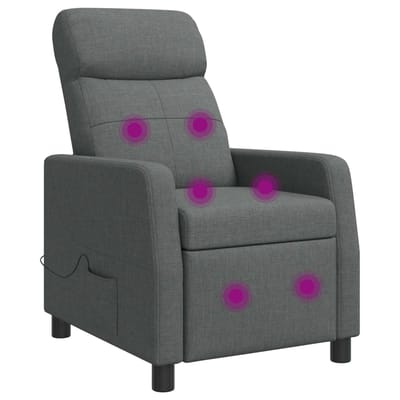 vidaXL - Massage - Relaxstoel - Donkergrijs - Stof